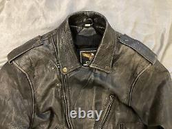 Incredible Vintage Leather Motorcycle Jacket Gorgeous Patina Medium