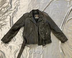 Incredible Vintage Leather Motorcycle Jacket Gorgeous Patina Medium