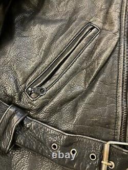 Incredible Vintage Leather Motorcycle Jacket Gorgeous Patina Medium