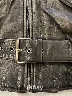 Incredible Vintage Leather Motorcycle Jacket Gorgeous Patina Medium