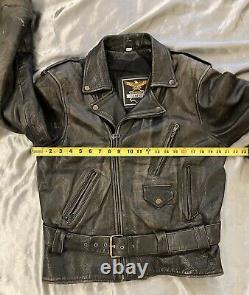 Incredible Vintage Leather Motorcycle Jacket Gorgeous Patina Medium