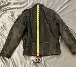 Incredible Vintage Leather Motorcycle Jacket Gorgeous Patina Medium