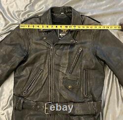 Incredible Vintage Leather Motorcycle Jacket Gorgeous Patina Medium