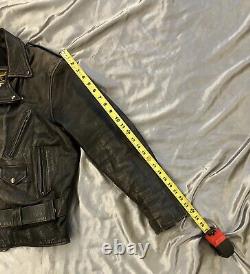 Incredible Vintage Leather Motorcycle Jacket Gorgeous Patina Medium