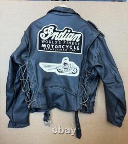 Indian Motorcycle Black Distressed Leather Jacket XL IM81-013 Canada