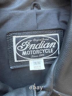 Indian Motorcycle Black Distressed Leather Jacket XL IM81-013 Canada