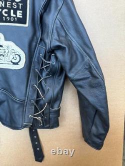 Indian Motorcycle Black Distressed Leather Jacket XL IM81-013 Canada