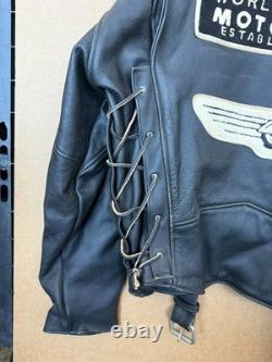 Indian Motorcycle Black Distressed Leather Jacket XL IM81-013 Canada