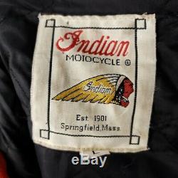 Indian Motorcycle Jacket Vintage Wool Leather Varsity Made In USA Size Large