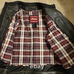 Indian Motorcycle Leather Jacket, XL, Plaid Liner