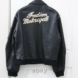 Indian Motorcycle Leather Men's Jacket Heavy Rare XL Black