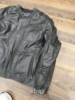 Indian Motorcycle Leather Riding Jacket Men's 2XL- Bomber ElbowithShoulder Pads