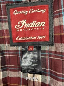 Indian Motorcycle Leather Riding Jacket Men's 2XL- Bomber ElbowithShoulder Pads