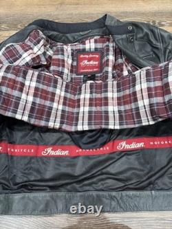 Indian Motorcycle Leather Riding Jacket Men's 2XL- Bomber ElbowithShoulder Pads