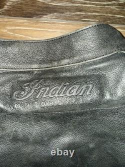 Indian Motorcycle Leather Riding Jacket Men's 2XL- Bomber ElbowithShoulder Pads