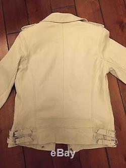Iro Anabela White Leather Jacket Size 1 Small Lambskin Motorcycle Moto S
