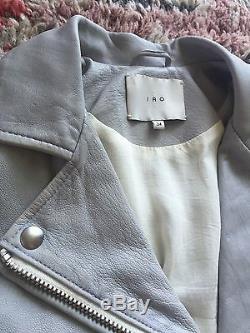 Iro Luiga Grey Lambskin Leather Moto Jacket 34 XS Intermix Shopbop