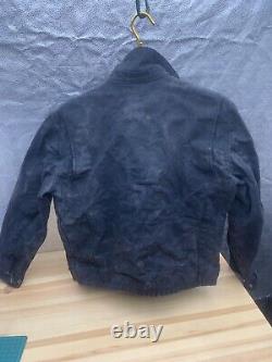 Iron & Resin Cruiser Jacket Mens L Waxed Canvas Trucker Black Pre Owned Dirty