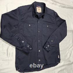 Iron and Resin Cruiser Jacket Men L READ Canvas Trucker Biker Huckberry Navy