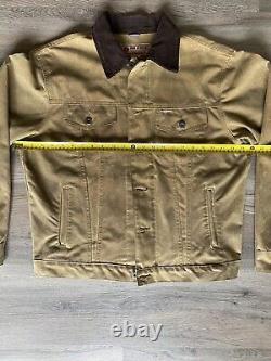 Iron and Resin Rambler Jacket Mens L Brown Waxed Cotton Trucker Corduroy Collar
