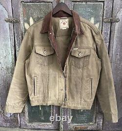 Iron and Resin waxed jacket L Brown Motorcycle Jacket, Auto, Military Patina