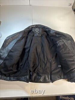 JC Atelier Alligator Skin Leather Vinyl Biker Jacket Mens Size XL Black NICE