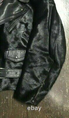 JEAN PAUL GAULTIER Vintage 80's Pony Skin Leather Motorcycle Jacket Sz L Rare
