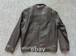 JOHNSTON & MURPHY motorcycle jacket S brown leather SUPPLE soft 38-40