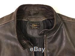 J. Crew Stockton Cafe Racer leather jacket Distressed Bronze