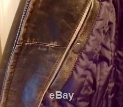 J Crew Stockton Racer Leather Jacket Rare LT Large Tall Size Black/Brown