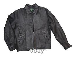 J. Crew Vintage Black Insulated Leather Motorcycle Bomber Jacket Men's Size XS