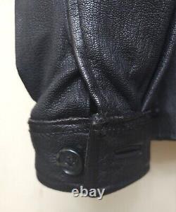 J. Crew Vintage Black Insulated Leather Motorcycle Bomber Jacket Men's Size XS