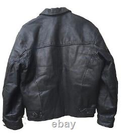 J. Crew Vintage Black Insulated Leather Motorcycle Bomber Jacket Men's Size XS