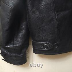 J. Crew Vintage Black Insulated Leather Motorcycle Bomber Jacket Men's Size XS