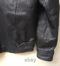 J. Crew Vintage Black Insulated Leather Motorcycle Bomber Jacket Men's Size XS