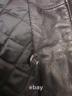 J. Crew Vintage Black Insulated Leather Motorcycle Bomber Jacket Men's Size XS