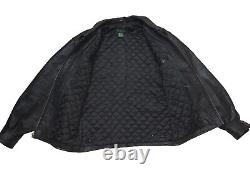 J. Crew Vintage Black Insulated Leather Motorcycle Bomber Jacket Men's Size XS