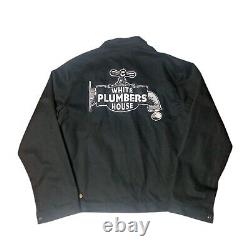 Jane Moto Motorcycles Custom Work Jacket White House Plumbers Black Men's 2XL