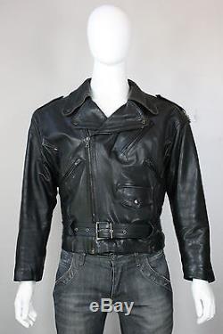 Jean Paul Gaultier leather jacket L vintage motorcycle 80's 90's black biker