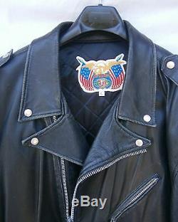 Jeff Hamilton Vintage Motorcycle Jacket Live To Ride Black Leather Large Used