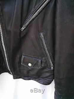 Jeff Hamilton Vintage Motorcycle Jacket Live To Ride Black Leather Large Used