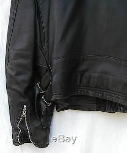 Jeff Hamilton Vintage Motorcycle Jacket Live To Ride Black Leather Large Used