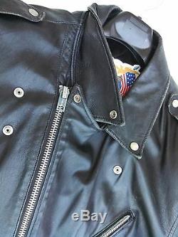Jeff Hamilton Vintage Motorcycle Jacket Live To Ride Black Leather Large Used