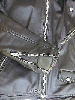 Jeff Hamilton Vintage Motorcycle Jacket Live To Ride Black Leather Large Used