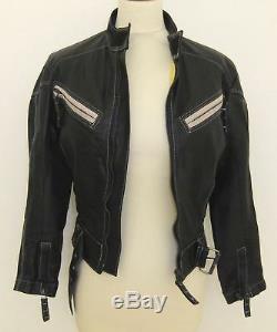 Jetset Ski Ladies Black Leather Motorcycle Suit-size 0-used-mark On Lining-chic