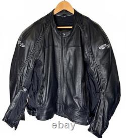 Joe Rocket Black Leather Motorcycle Jacket Style 3XL Men's