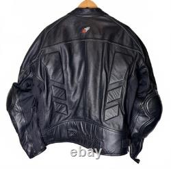 Joe Rocket Black Leather Motorcycle Jacket Style 3XL Men's