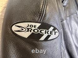 Joe Rocket Black Leather Motorcycle Jacket Style 3XL Men's