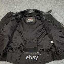 Joe Rocket Honda Jacket Mens 56 Black Leather Motorcycle Riding Zip Pockets