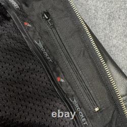 Joe Rocket Honda Jacket Mens 56 Black Leather Motorcycle Riding Zip Pockets